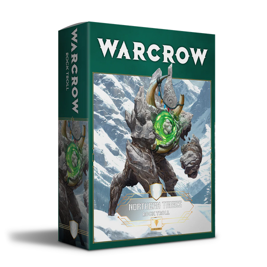 The box for the Warcrow Northern Tribes Rock Troll miniature.
