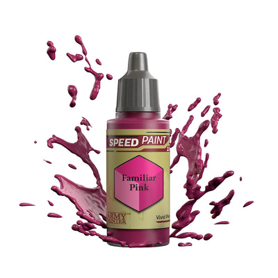 An 18ml dropper bottle of The Army Painter Speedpaint - Familiar Pink, a one-coat paint for miniatures. Available at Charon Games NZ.