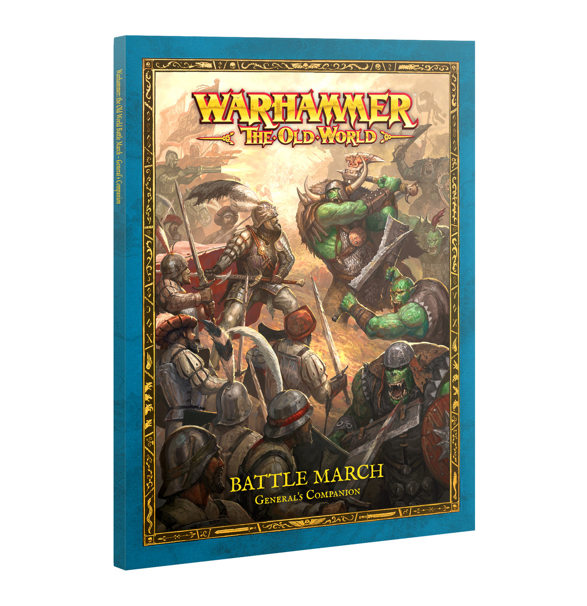 The front cover of the Warhammer: The Old World Battle March: General's Companion softcover gaming supplement book.