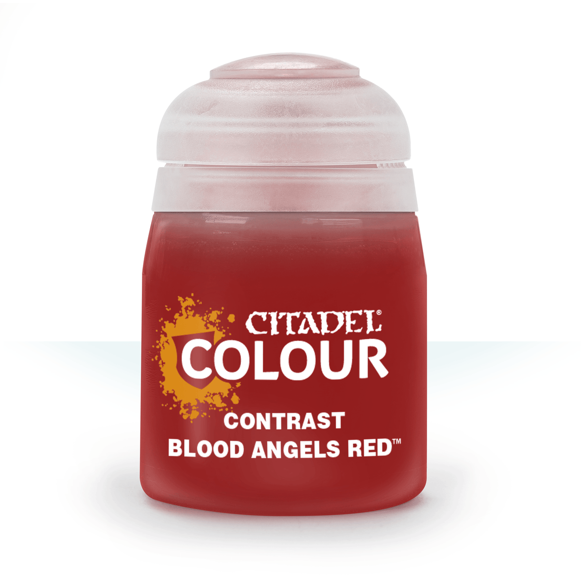 The official retail product paint pot for Citadel Contrast: Blood Angels Red.
