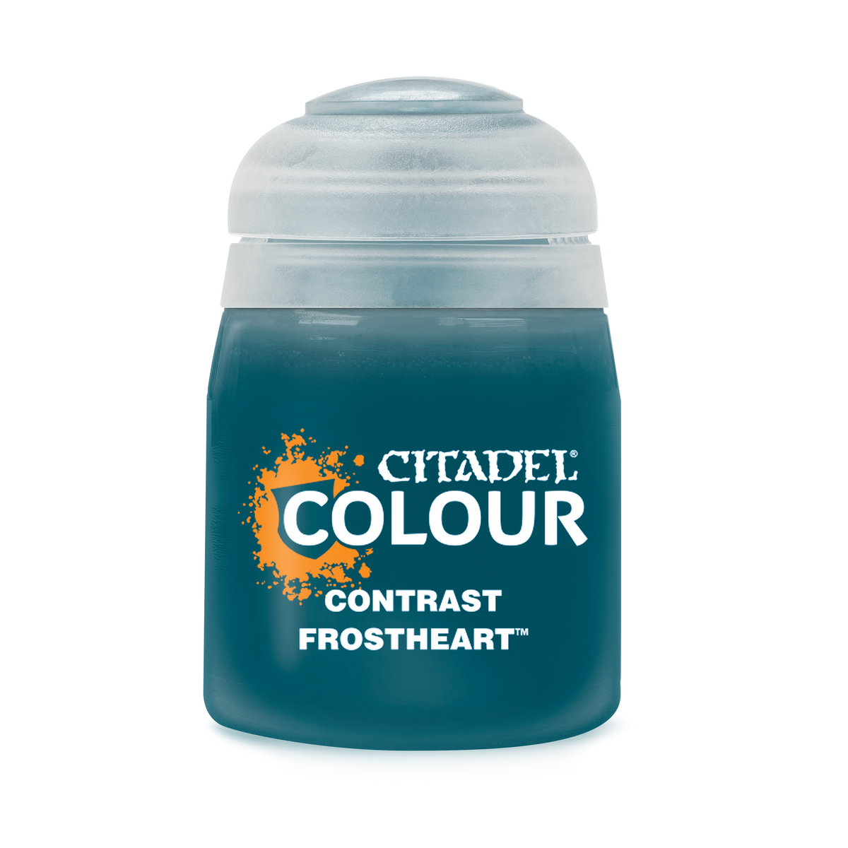 The official retail product paint pot for Citadel Contrast: Frostheart.