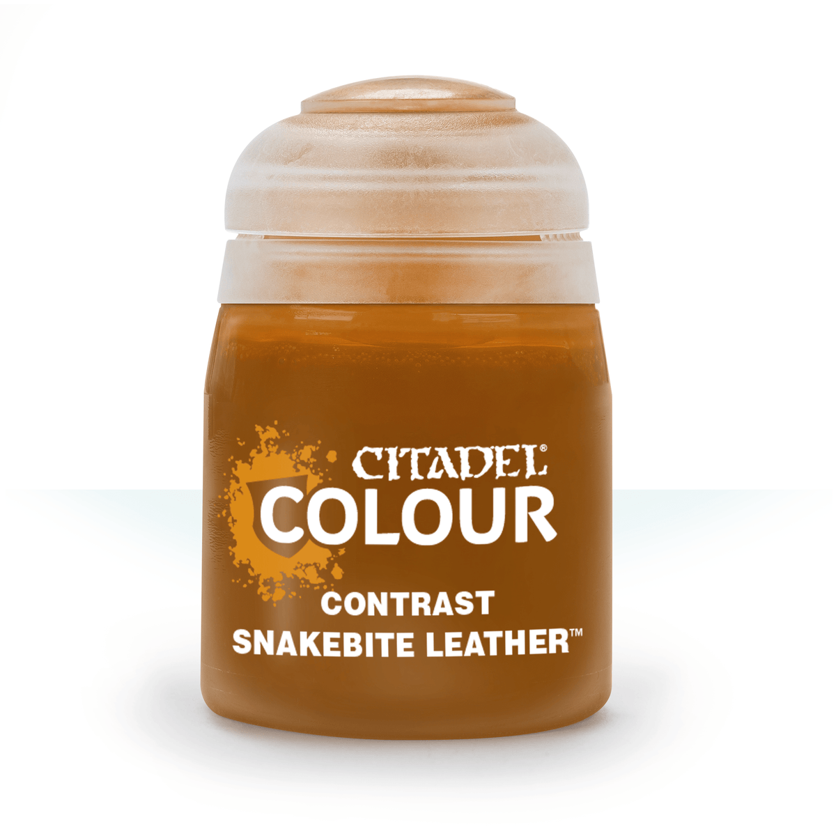 The official retail product paint pot for Citadel Contrast: Snakebite Leather.