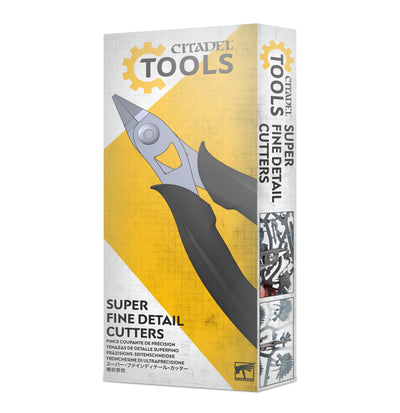 The official retail packaging for Citadel Tools Super Fine Detail Cutters showing the black and red rubberised clippers.