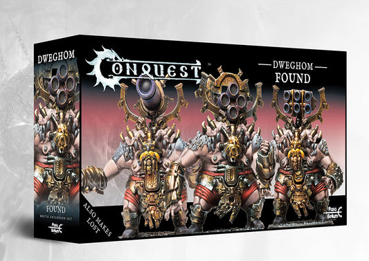 Box art for the Conquest Dweghom Found (Dual Kit) Brute Expansion Set, featuring the heavily armored brute models, which can also be built as Dweghom Lost.