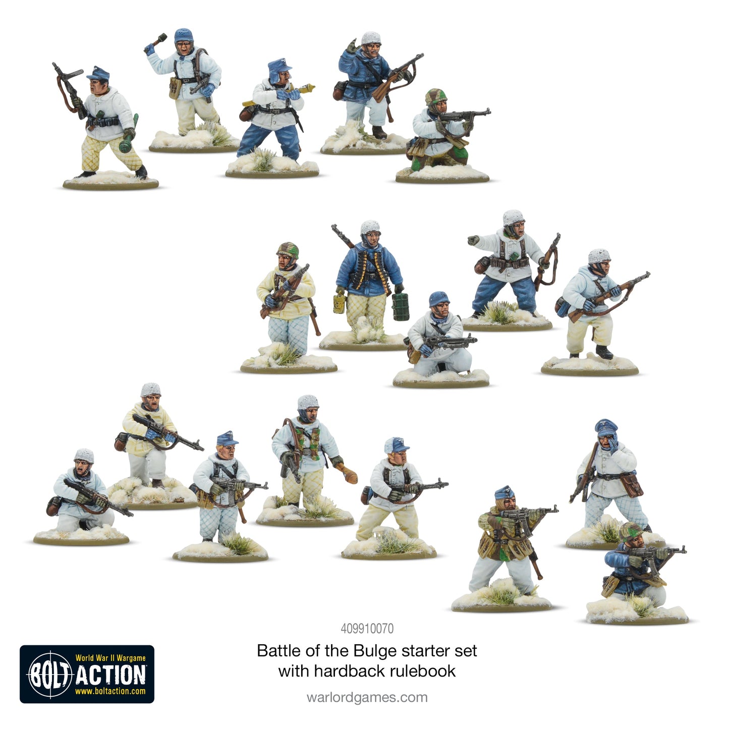 28mm German Fallschirmjager winter paratrooper miniatures for Bolt Action