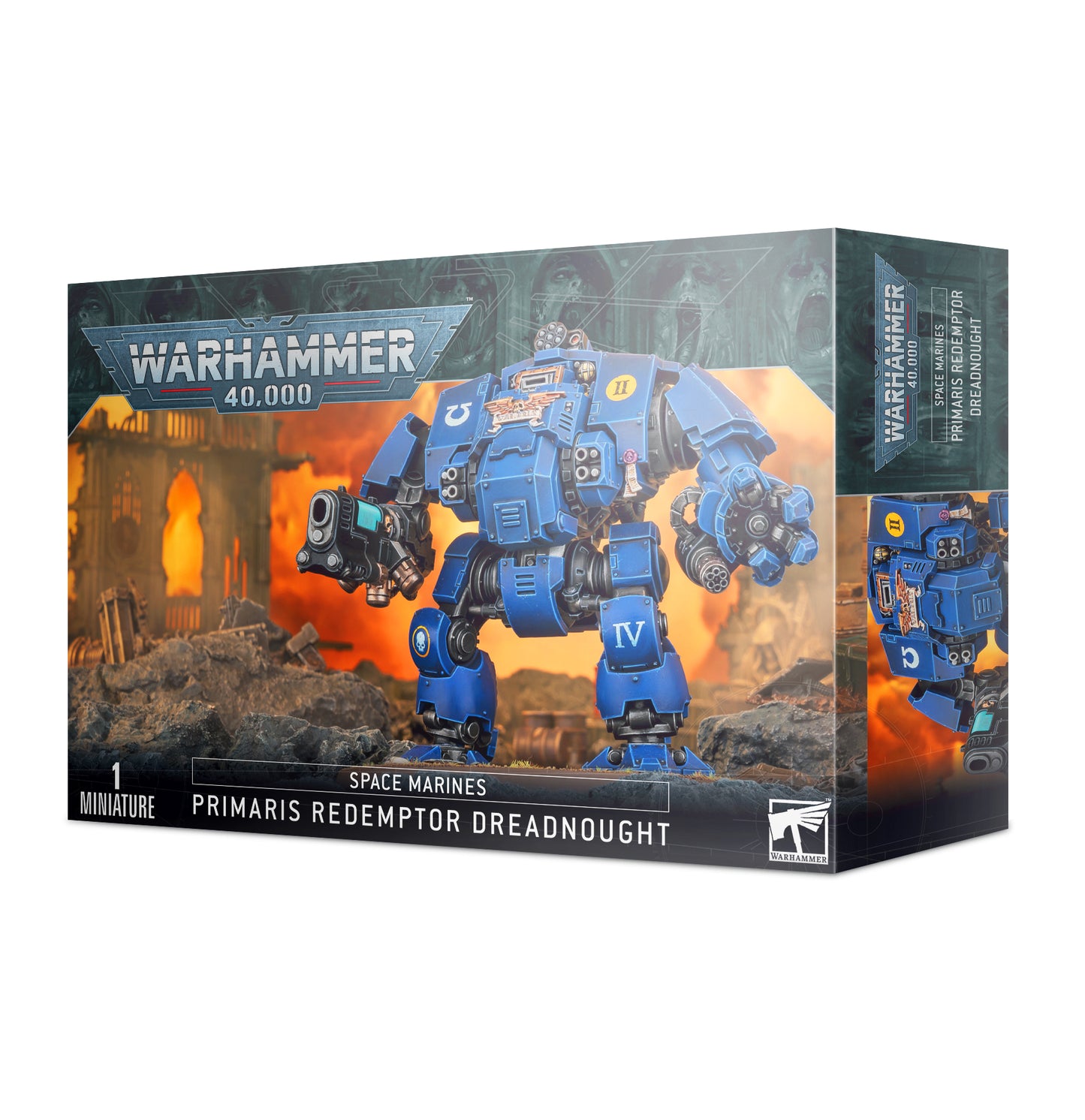 Space Marines Primaris Redemptor Dreadnought box art. Christchurch, NZ.
