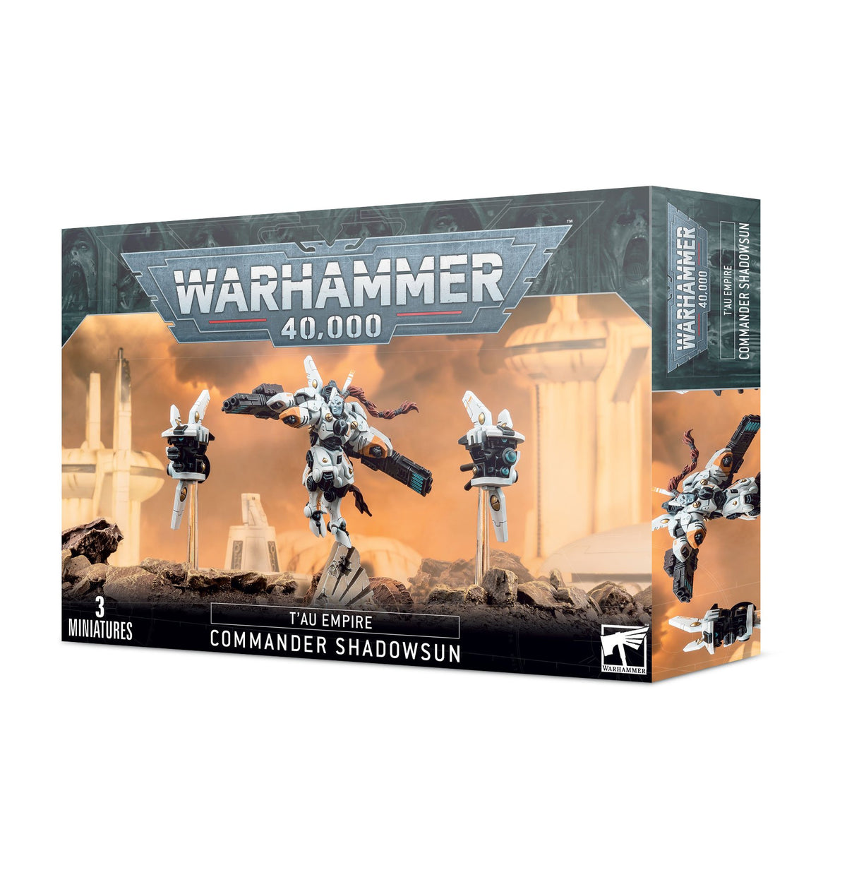 The official retail product box for the T'au Empire: Commander Shadowsun miniature kit.