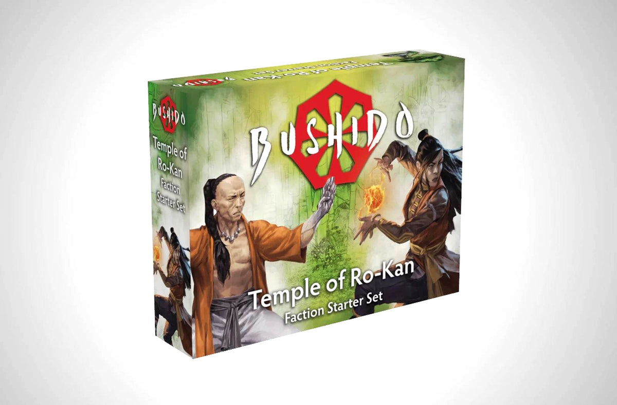 Front box art packaging for the Bushido Temple of Ro-Kan Starter Set.