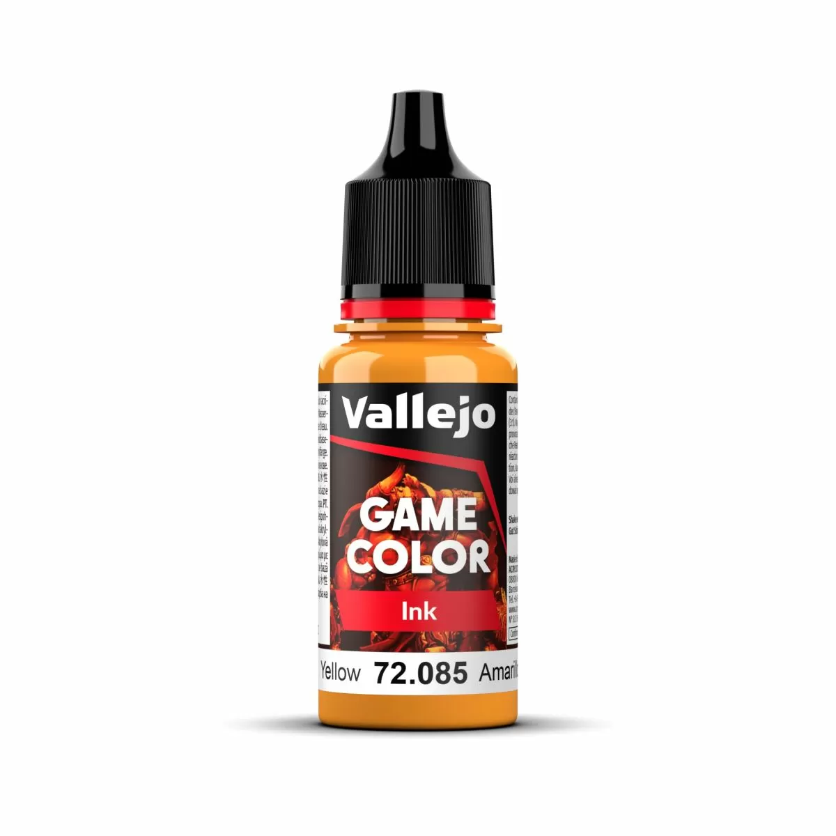 An 18ml bottle of Vallejo Game Color Yellow Ink (72.085).