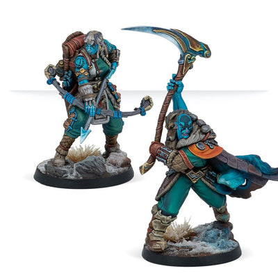 Fully painted Northern Tribes Varank Supports miniatures displayed on tactical scenic bases.