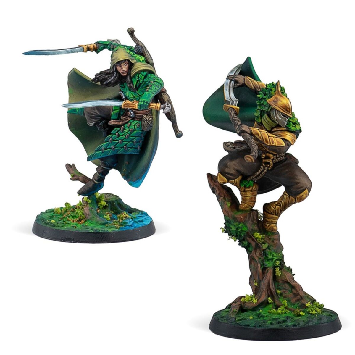 Fully painted Syenann Officers miniatures displayed on tactical scenic bases.