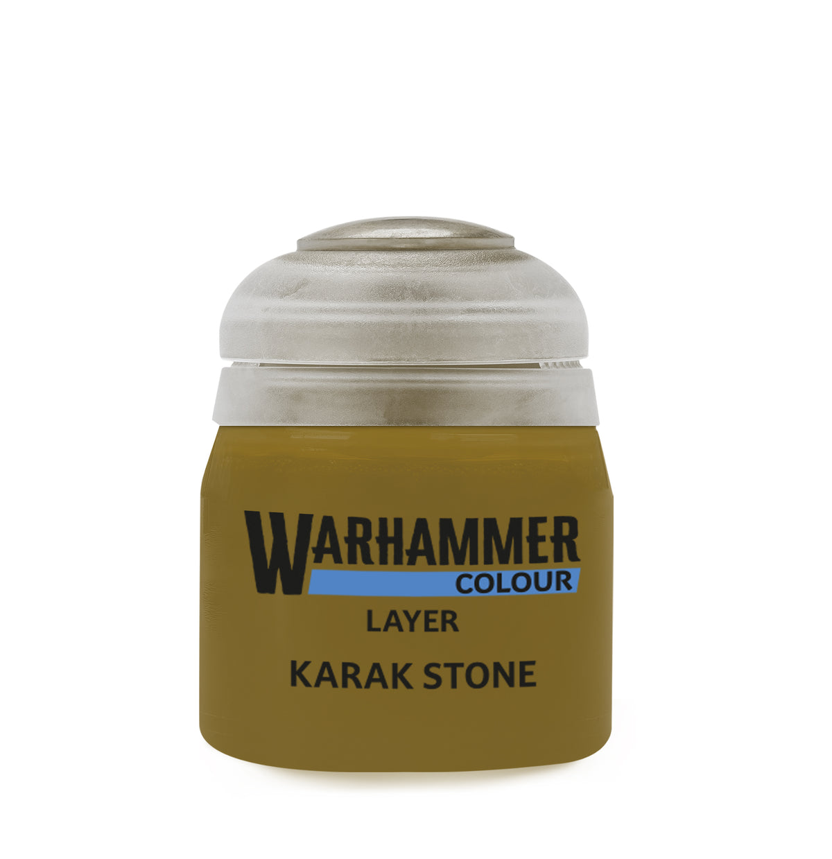 The official retail product paint pot for Warhammer Colour: Karak Stone.