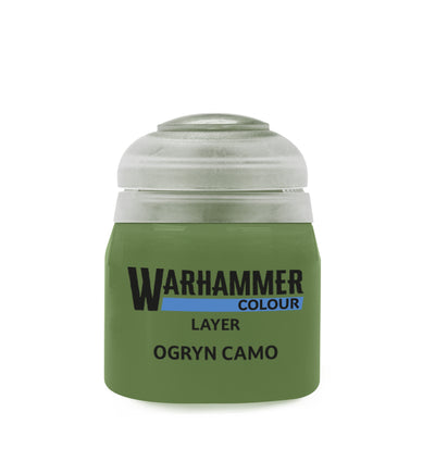 The official retail product paint pot for Warhammer Colour: Ogryn Camo.
