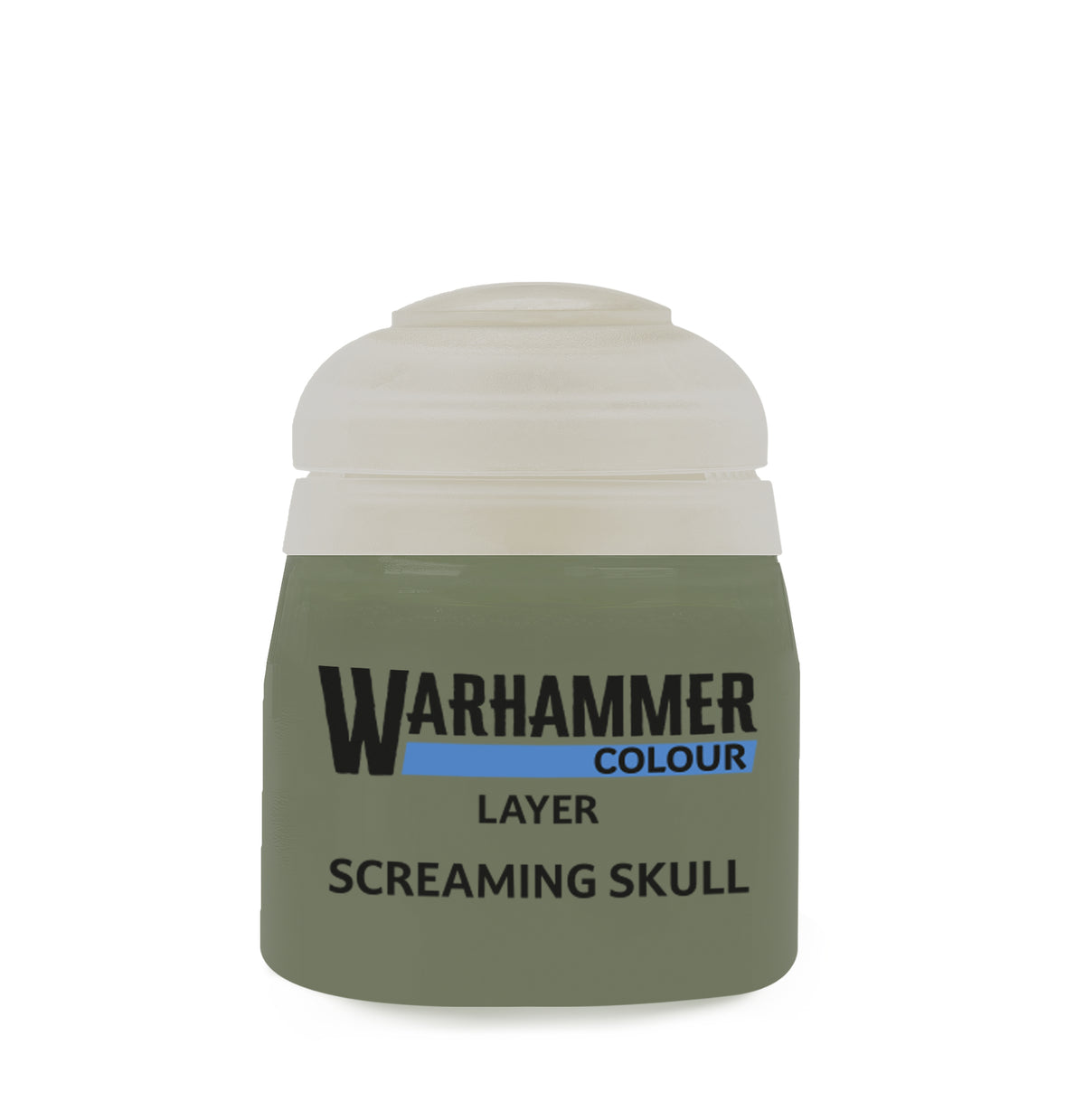 The official retail product paint pot for Warhammer Colour: Screaming Skull.