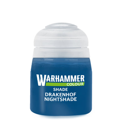 The official retail product paint pot for Warhammer Colour Shade: Drakenhof Nightshade.