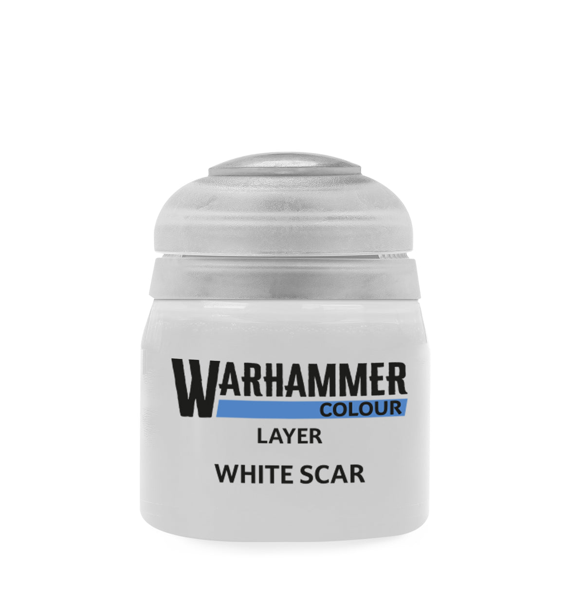 The official retail product paint pot for Warhammer Colour: White Scar.