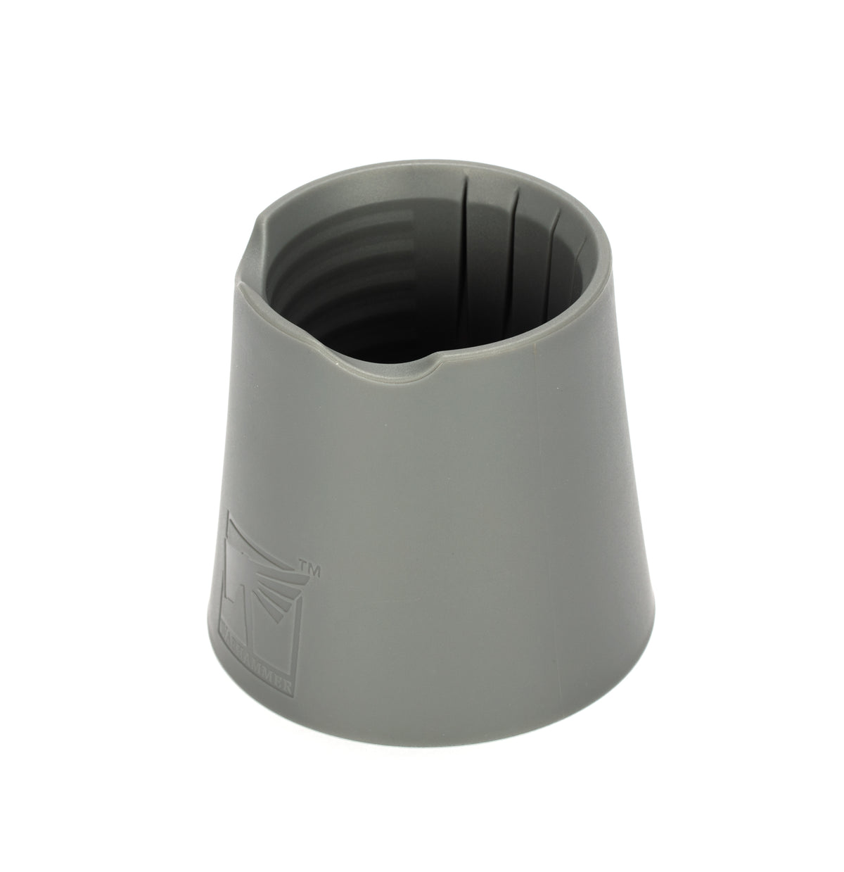 The official Warhammer Water Pot in grey plastic with brush-restoring grooves.
