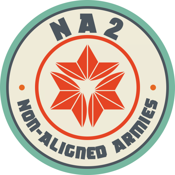 The official logo for the NA2 or Non-Aligned Armies group in the Infinity universe.