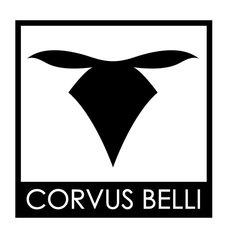 The official logo for Corvus Belli, manufacturers of high-quality miniatures for Infinity and Warcrow. Stocked by Charon Games NZ.