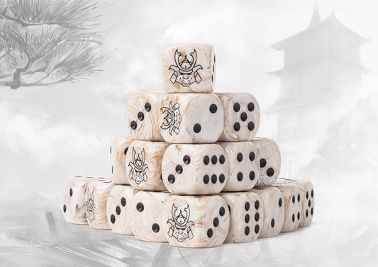 Conquest Yoroni: Parchment Marbled Dice