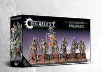 The product box for the Old Dominion Athanatoi, a dual kit that also builds Varangian Guard, showing a painted unit of undead warriors with swords.