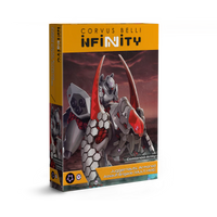 The product box for the Corvus Belli Infinity Combined Army Juggernauts, featuring artwork of the heavy, mounted assault creature and its rider.