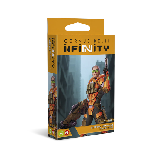 The product box for the Yu Jing Gui Feng Xi Zhuang unit, featuring a soldier in orange and yellow tactical gear with green sunglasses.