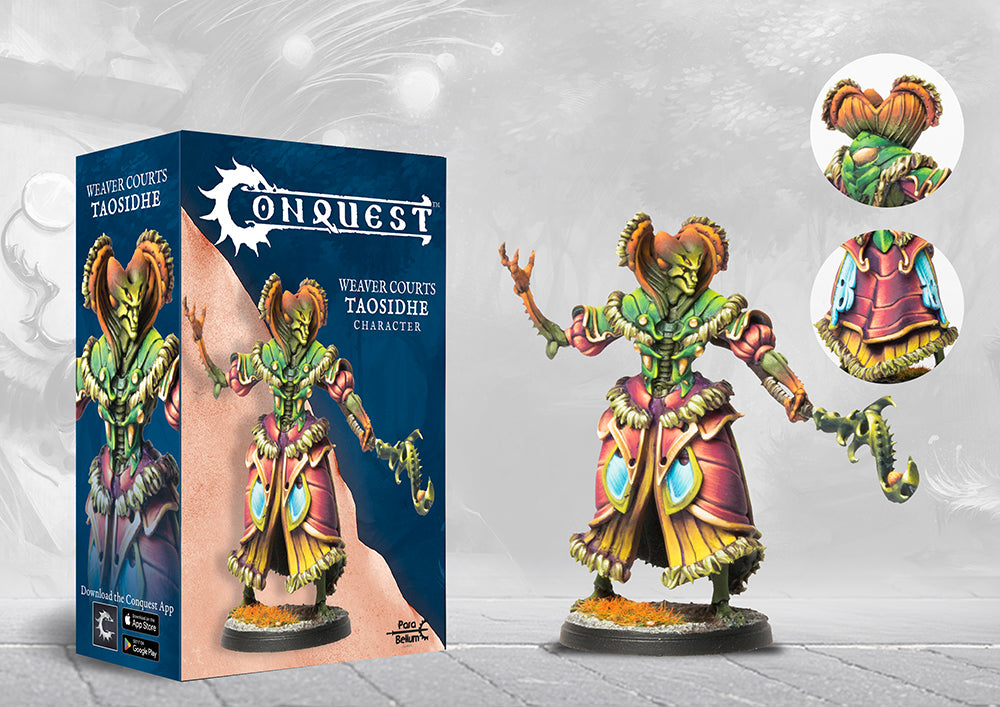 Weaver Courts Taosidhe retail box packaging and product contents for Conquest.