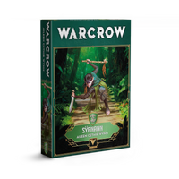 The product box for the Warcrow Sÿenann character Aileen Cethir Wynn, featuring artwork of the elven warrior moving through a forest.
