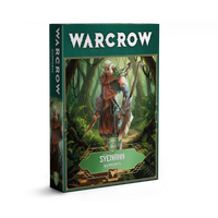The product box for the Warcrow Sÿenann Supports pack, featuring artwork of a forest-dwelling elven warrior.