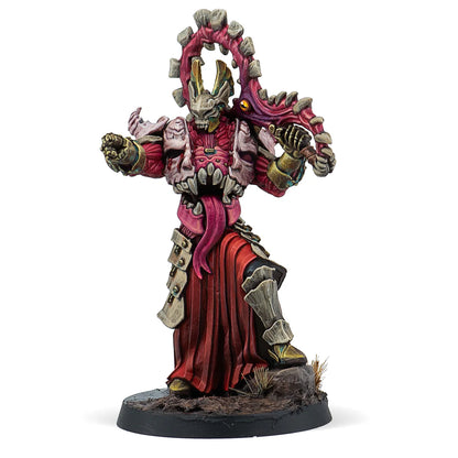 A painted Warcrow miniature of Irkalla, the Maw, a monstrous hero for the Scions of Yaldabaoth.