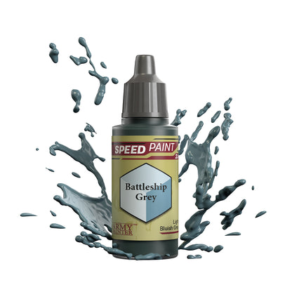 An 18ml dropper bottle of The Army Painter Speedpaint - Battleship Grey, a one-coat paint for miniatures. Available at Charon Games NZ.