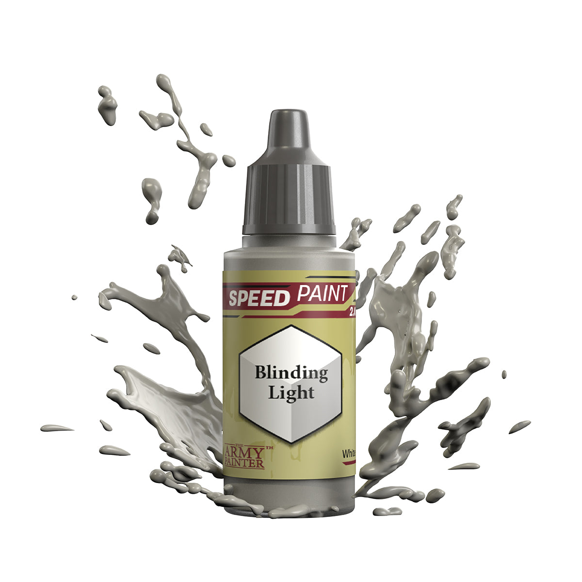 An 18ml dropper bottle of The Army Painter Speedpaint - Blinding Light, a one-coat paint for miniatures. Available at Charon Games NZ.