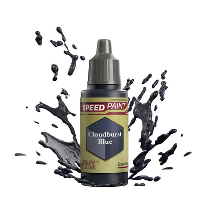 An 18ml dropper bottle of The Army Painter Speedpaint - Cloudburst Blue, a one-coat paint for miniatures. Available at Charon Games NZ.