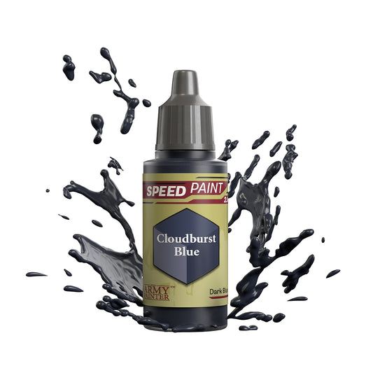 An 18ml dropper bottle of The Army Painter Speedpaint - Cloudburst Blue, a one-coat paint for miniatures. Available at Charon Games NZ.