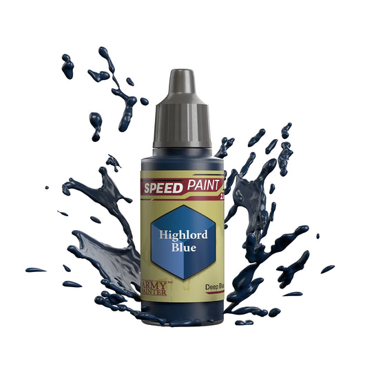 An 18ml dropper bottle of The Army Painter Speedpaint - Highlord Blue, a one-coat paint for miniatures. Available at Charon Games NZ.