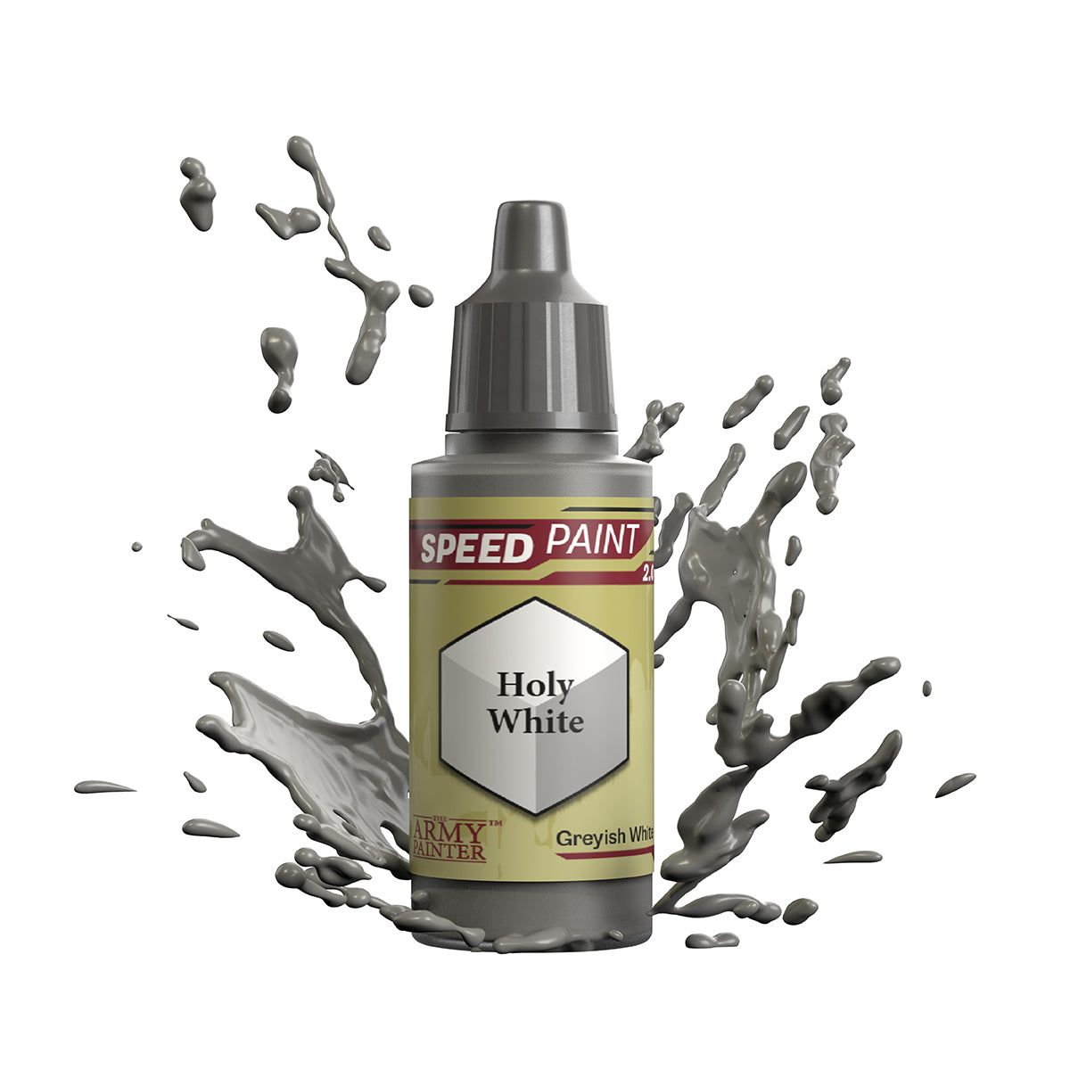 An 18ml dropper bottle of The Army Painter Speedpaint - Holy White, a one-coat paint for miniatures. Available at Charon Games NZ.