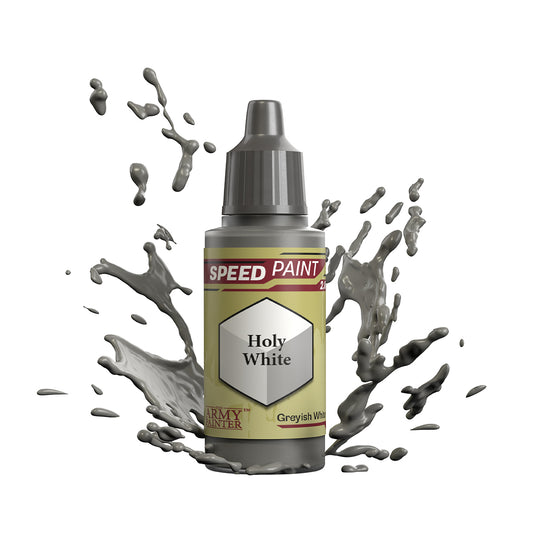 An 18ml dropper bottle of The Army Painter Speedpaint - Holy White, a one-coat paint for miniatures. Available at Charon Games NZ.