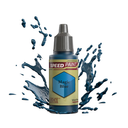 An 18ml dropper bottle of The Army Painter Speedpaint - Magic Blue, a one-coat paint for miniatures. Available at Charon Games NZ.