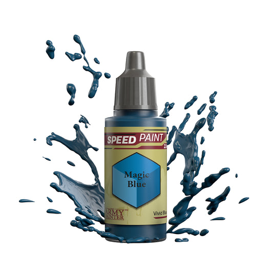 An 18ml dropper bottle of The Army Painter Speedpaint - Magic Blue, a one-coat paint for miniatures. Available at Charon Games NZ.