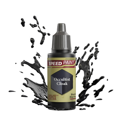 An 18ml dropper bottle of The Army Painter Speedpaint - Occultist Cloak, a one-coat paint for miniatures. Available at Charon Games NZ.