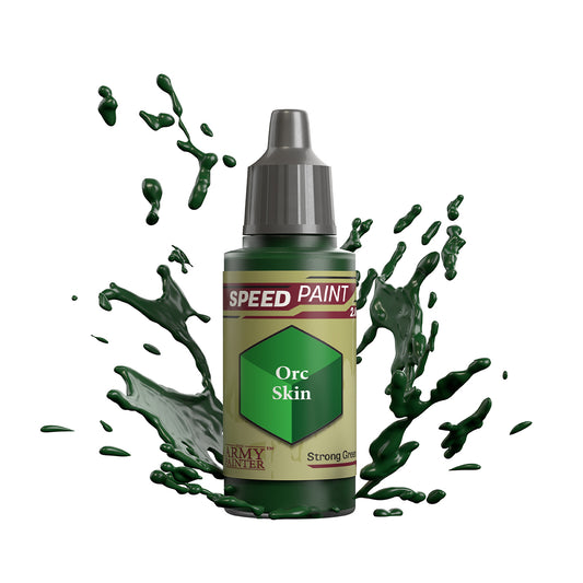 An 18ml dropper bottle of The Army Painter Speedpaint - Orc Skin, a one-coat paint for miniatures. Available at Charon Games NZ.