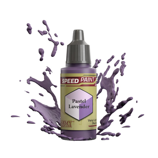 An 18ml dropper bottle of The Army Painter Speedpaint - Pastel Lavender, a one-coat paint for miniatures. Available at Charon Games NZ.