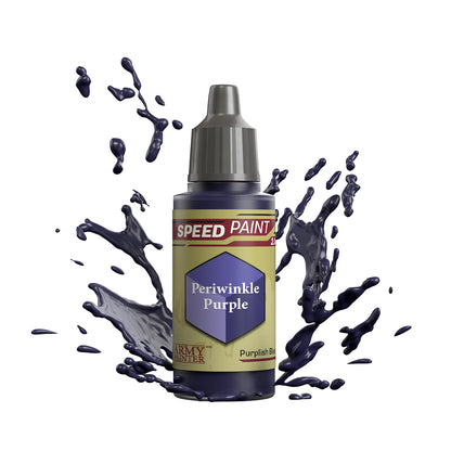 An 18ml dropper bottle of The Army Painter Speedpaint - Periwinkle Purple, a one-coat paint for miniatures. Available at Charon Games NZ.