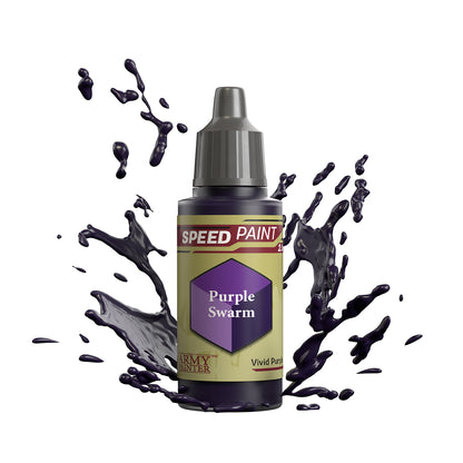 An 18ml dropper bottle of The Army Painter Speedpaint - Purple Swarm, a one-coat paint for miniatures. Available at Charon Games NZ.