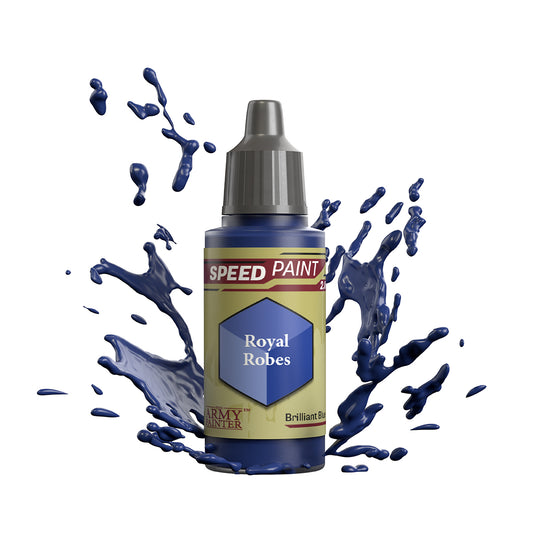 An 18ml dropper bottle of The Army Painter Speedpaint - Royal Robes, a one-coat paint for miniatures. Available at Charon Games NZ.