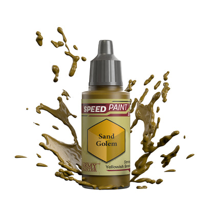 An 18ml dropper bottle of The Army Painter Speedpaint - Sand Golem, a one-coat paint for miniatures. Available at Charon Games NZ.