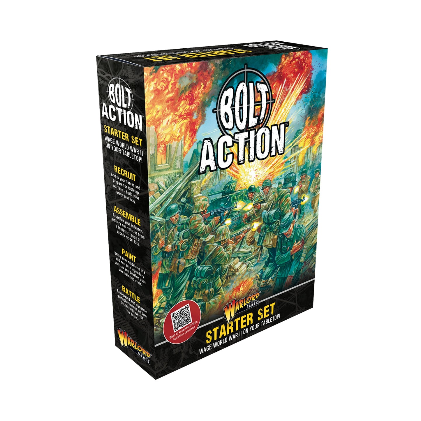 Bolt Action Starter Set box art featuring US Rangers and German Grenadiers - Warlord Games NZ