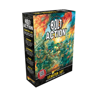 Bolt Action Starter Set box art featuring US Rangers and German Grenadiers - Warlord Games NZ