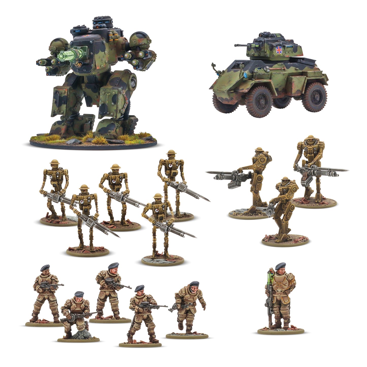 Complete contents of the British Commonwealth Starter Army including Percival walker